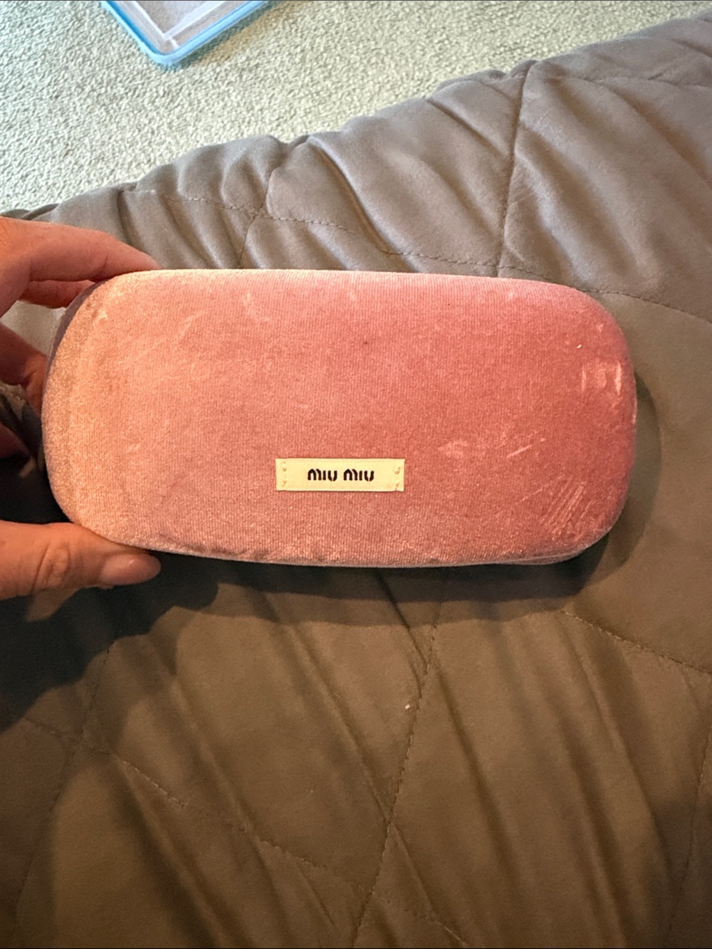 Miu Miu Dusty Pink Velvet Eyewear Case